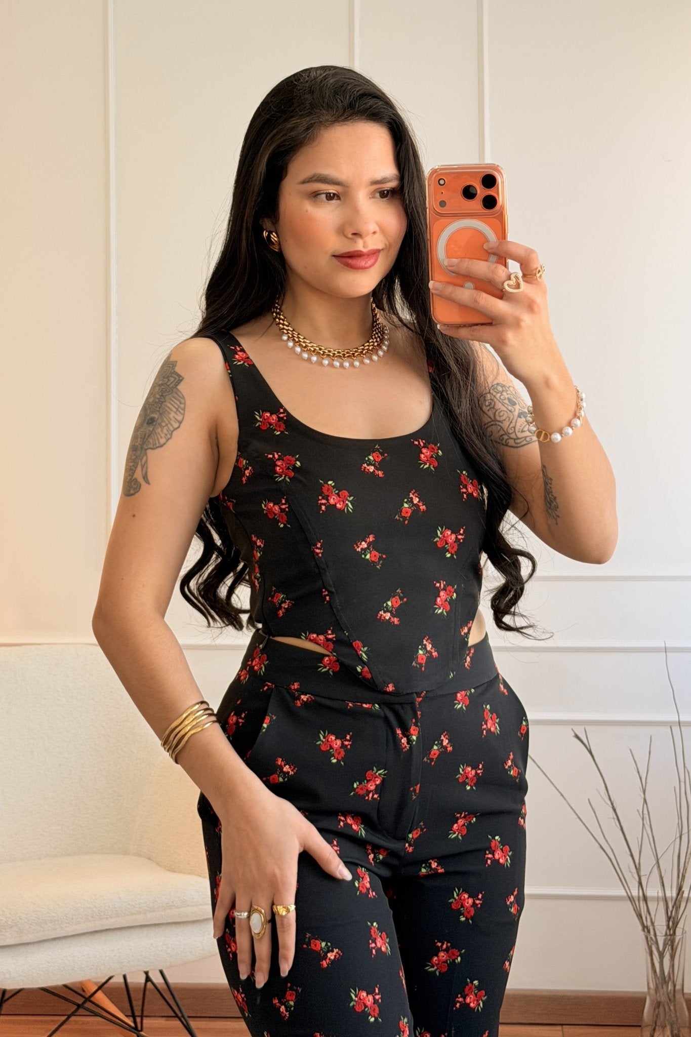 Top floral all - over LUMINA - lavishiochicTOPlumina