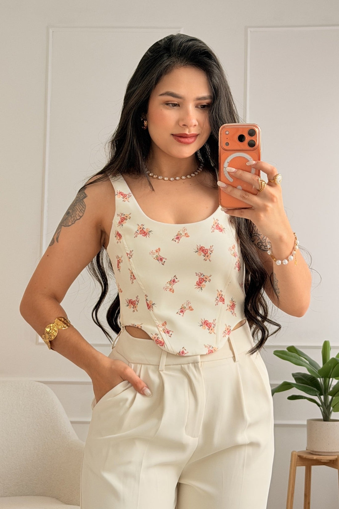 Top floral all-over LUMINA - lavishiochicTOPlumina