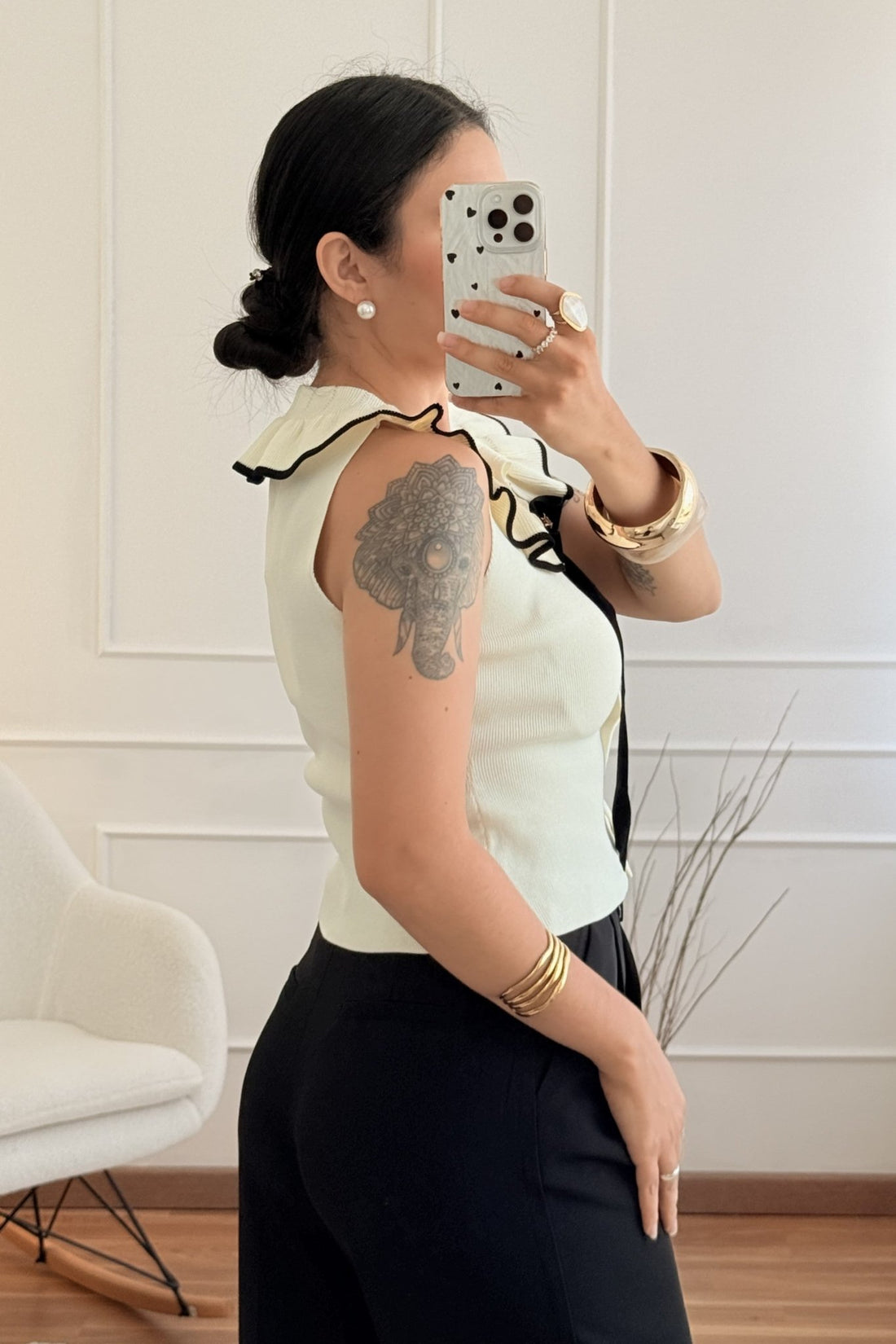 Top malha com gola plissada MOCHY - lavishiochicTOPMochy