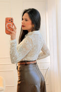 Top Manga Longa com Gola em Renda - lavishiochicTOPlavishiochic