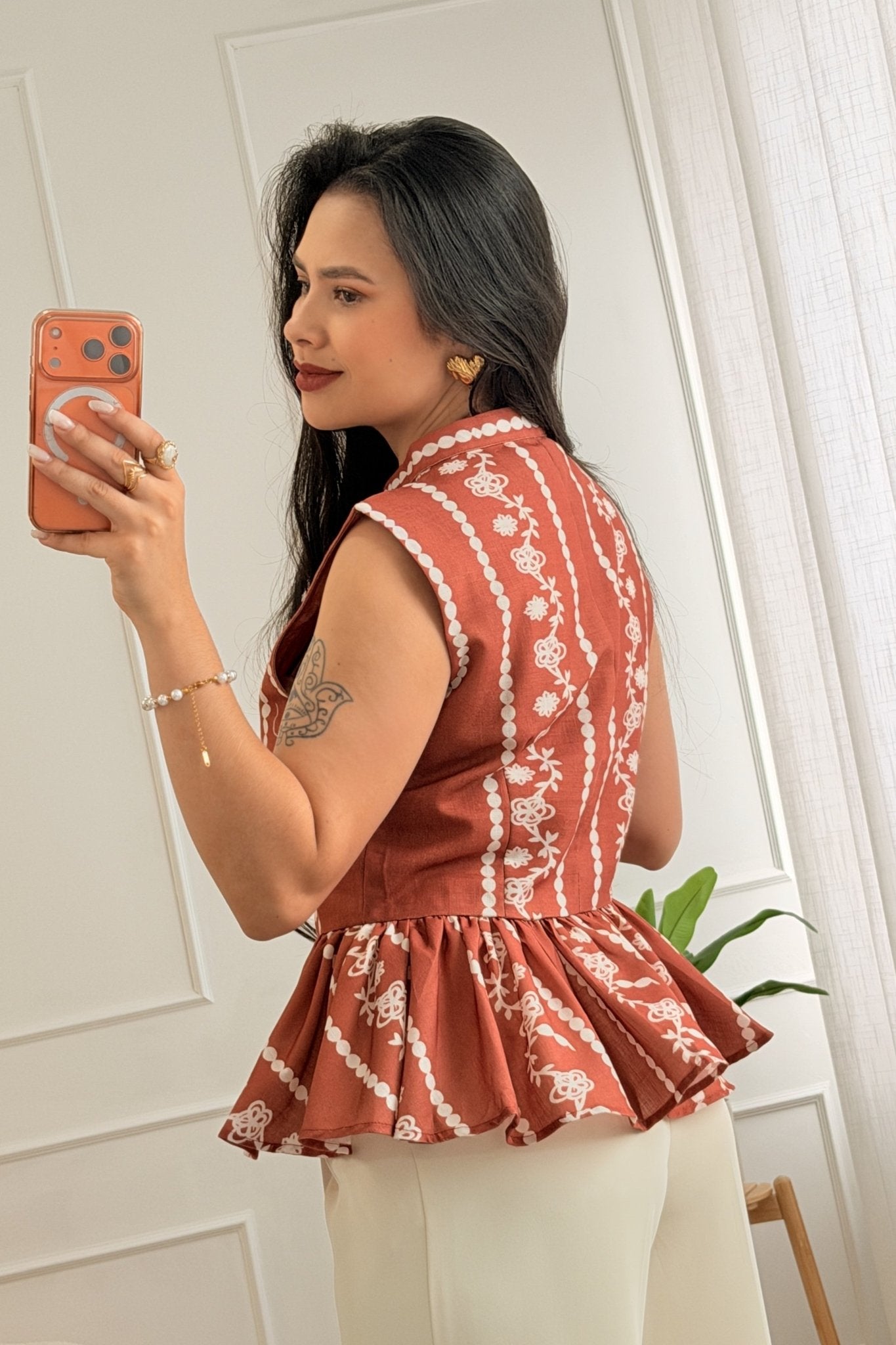 Top peplum 100% linho MOCHY - lavishiochicBlusaMochy