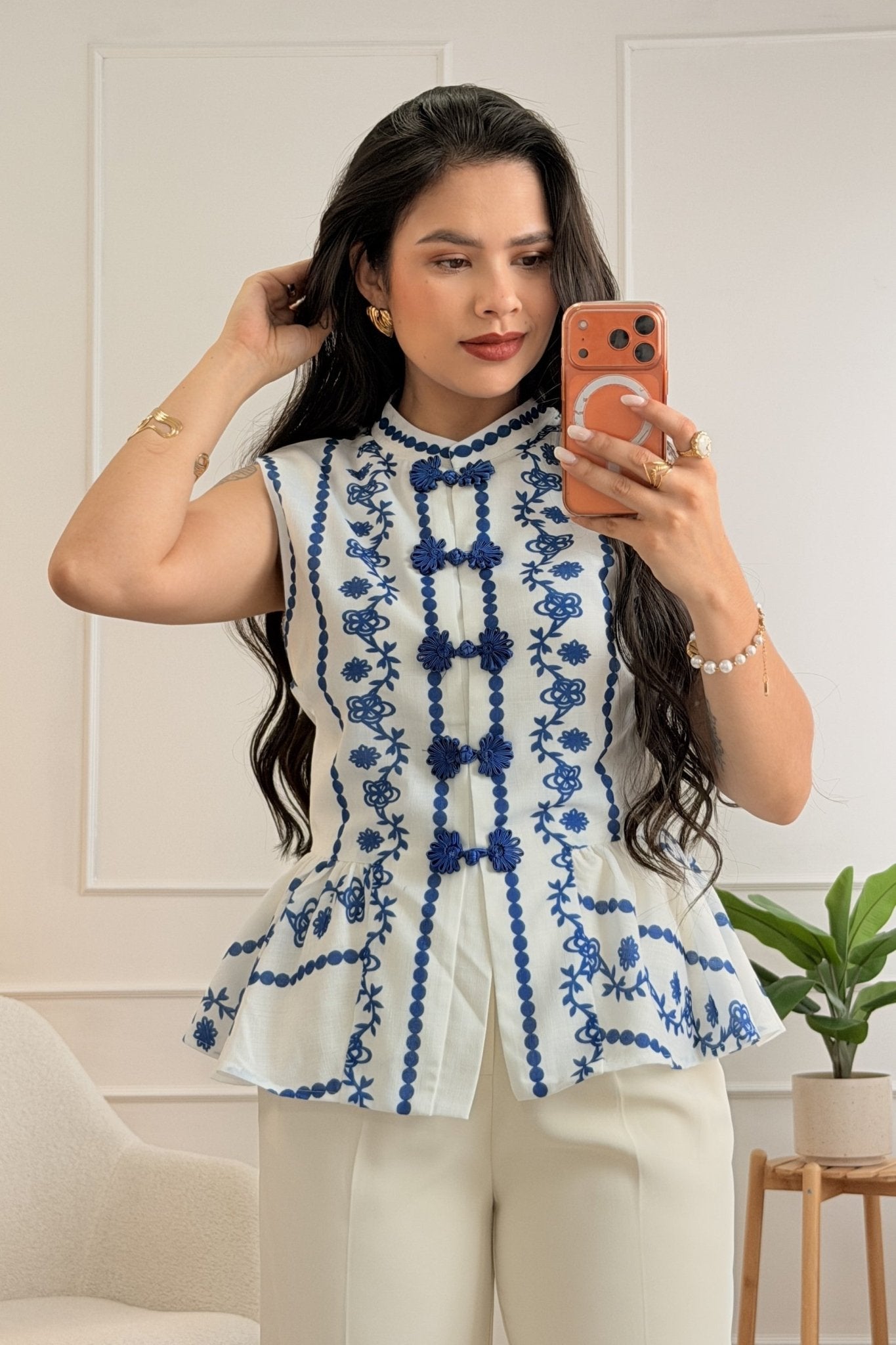 Top peplum 100% linho MOCHY - lavishiochicBlusaMochy