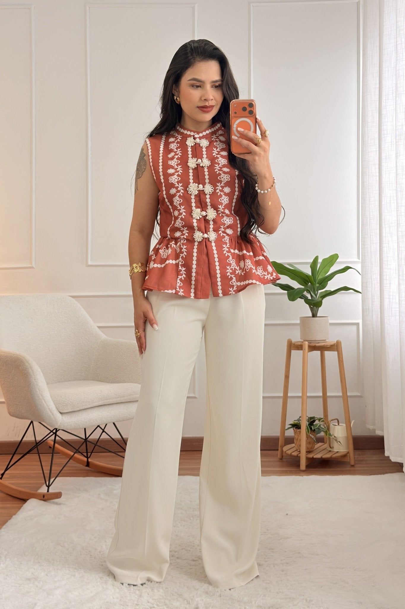 Top peplum 100% linho MOCHY - lavishiochicBlusaMochy