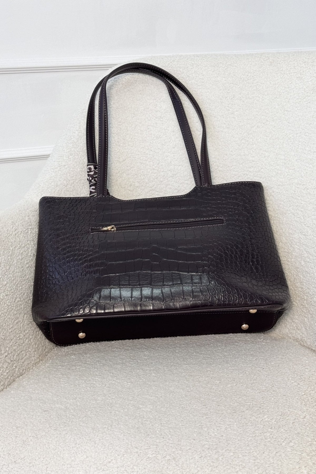 Tote com textura de crocodilo e lenço decorativo - lavishiochicMalalavishiochic