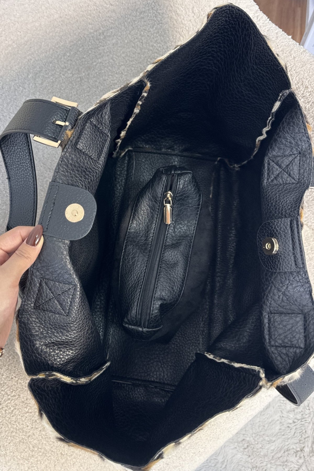 Tote de pêlo com padrão de leopardo - lavishiochicMalalavishiochic