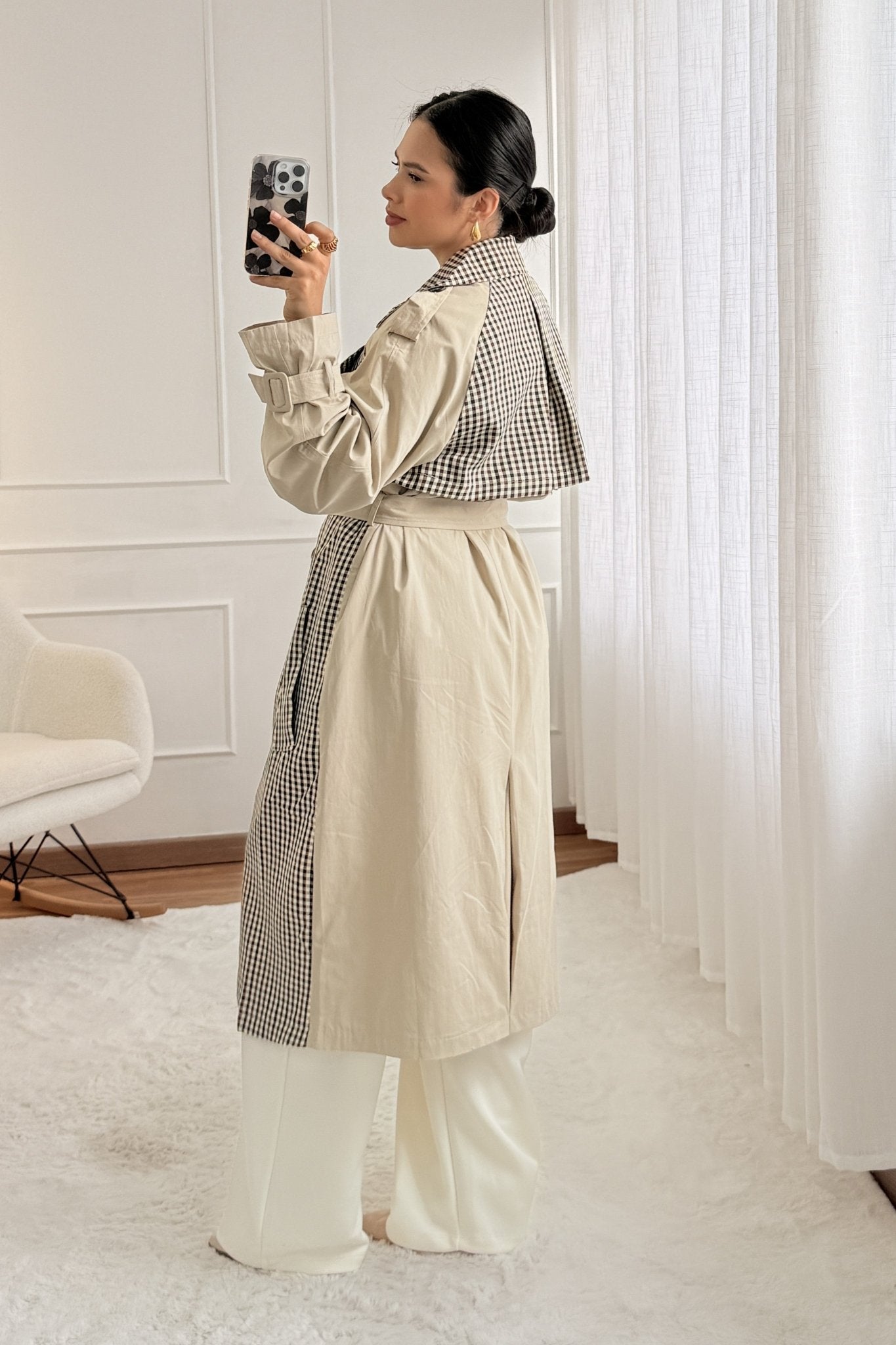 Trench coat axadrezado DROLE DE COPINE - lavishiochiccasacoDrole de copine Paris