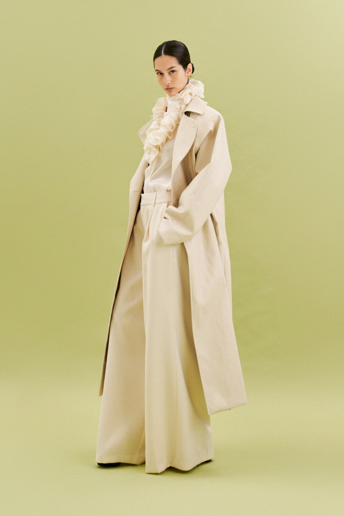 Trench comprido em eco - pele LUMINA - lavishiochiccasacolumina