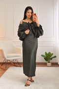 Vestido acetinado de bolinhas com casaquinho - lavishiochicvestidolavishiochic