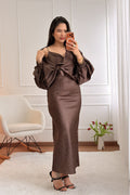 Vestido acetinado de bolinhas com casaquinho - lavishiochicvestidolavishiochic