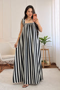 Vestido alça babado listrado com costas em laço - lavishiochicvestidolavishiochic