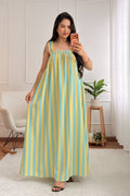 Vestido alça babado listrado com costas em laço - lavishiochicvestidolavishiochic