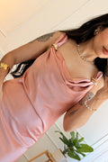 Vestido alça com detalhe de metal e costas amarrável - lavishiochicvestidolavishiochic