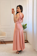 Vestido alça com detalhe de metal e costas amarrável - lavishiochicvestidolavishiochic