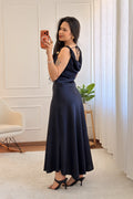 Vestido alça com detalhe de metal e costas amarrável - lavishiochicvestidolavishiochic