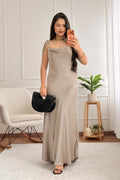Vestido alça com detalhe de metal e costas amarrável - lavishiochicvestidolavishiochic