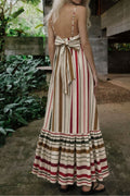 Vestido às riscas multicoloridas LUMINA - lavishiochicvestidolumina