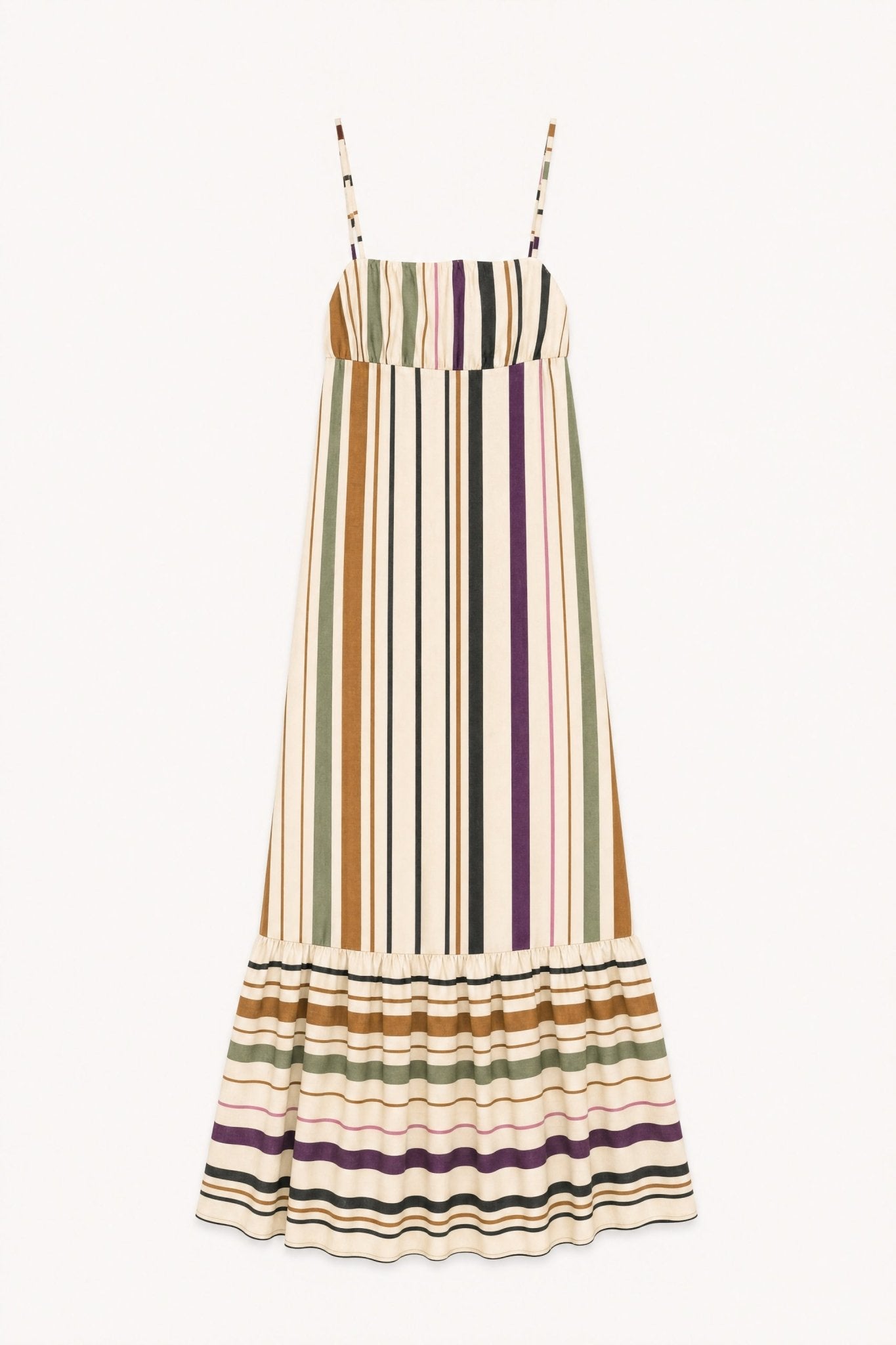 Vestido às riscas multicoloridas LUMINA - lavishiochicvestidolumina