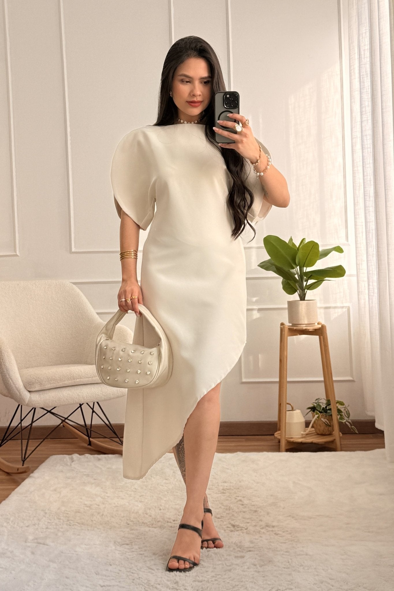 Vestido assimétrico elegante - lavishiochicvestidolavishiochic