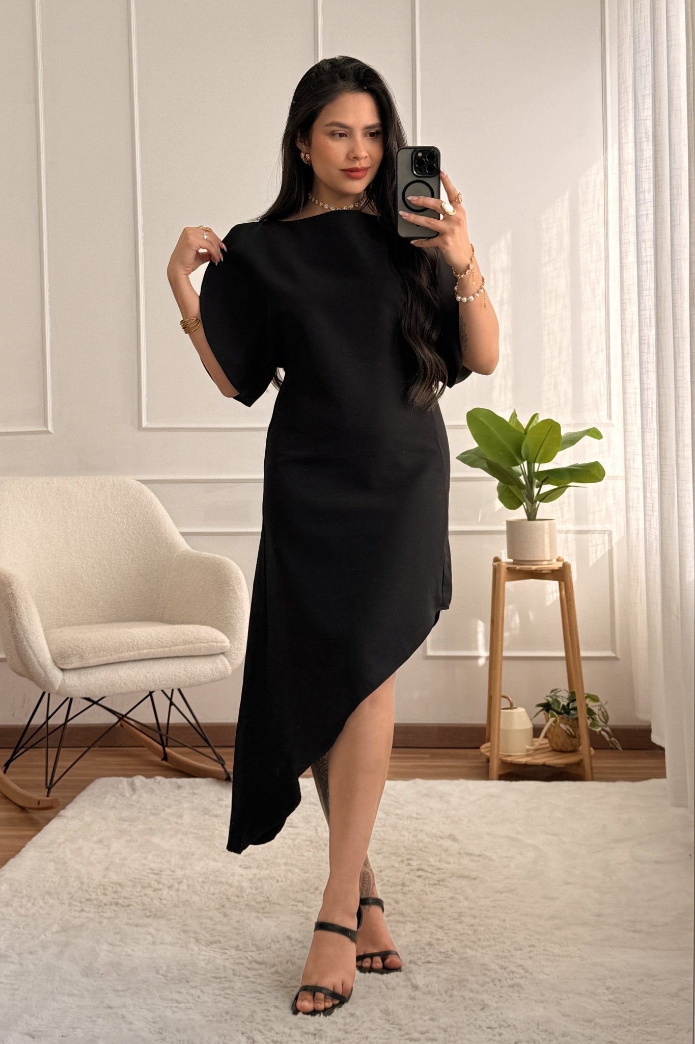 Vestido assimétrico elegante - lavishiochicvestidolavishiochic