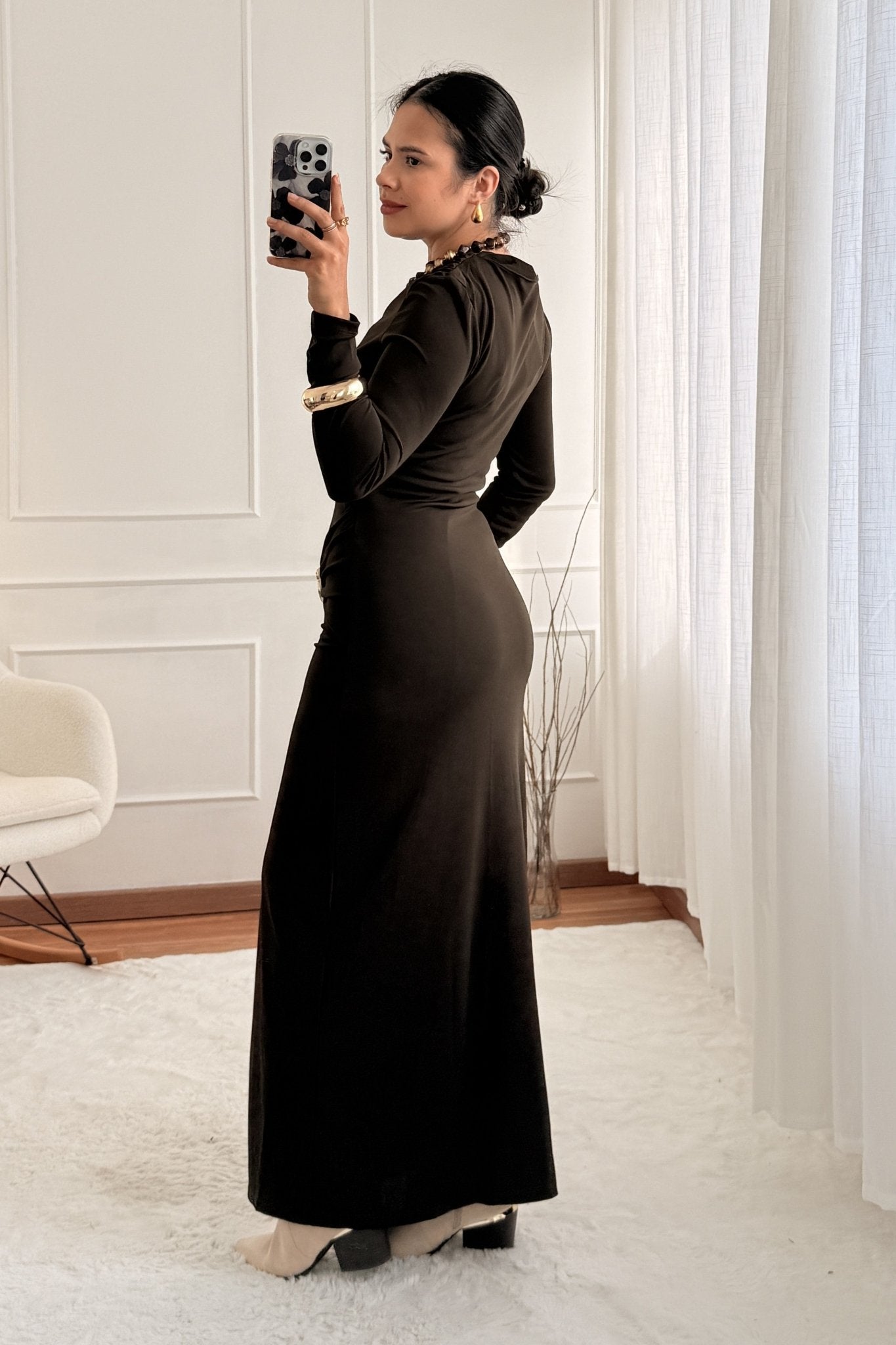 Vestido bordô com fivela - lavishiochicvestidolavishiochic