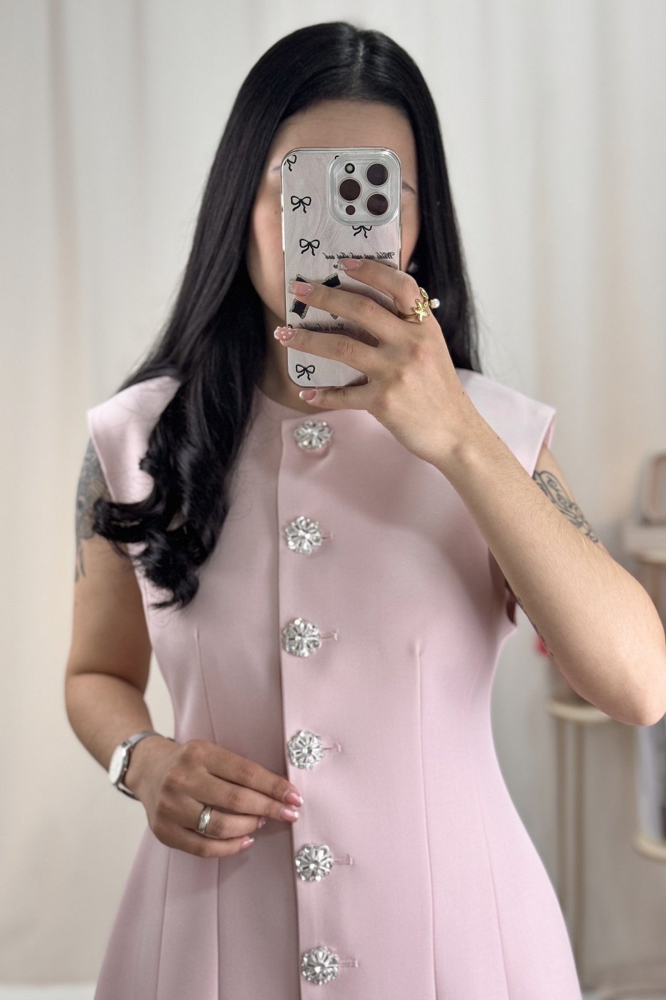 Vestido botões diamante MOCHY - lavishiochicvestidoMochy