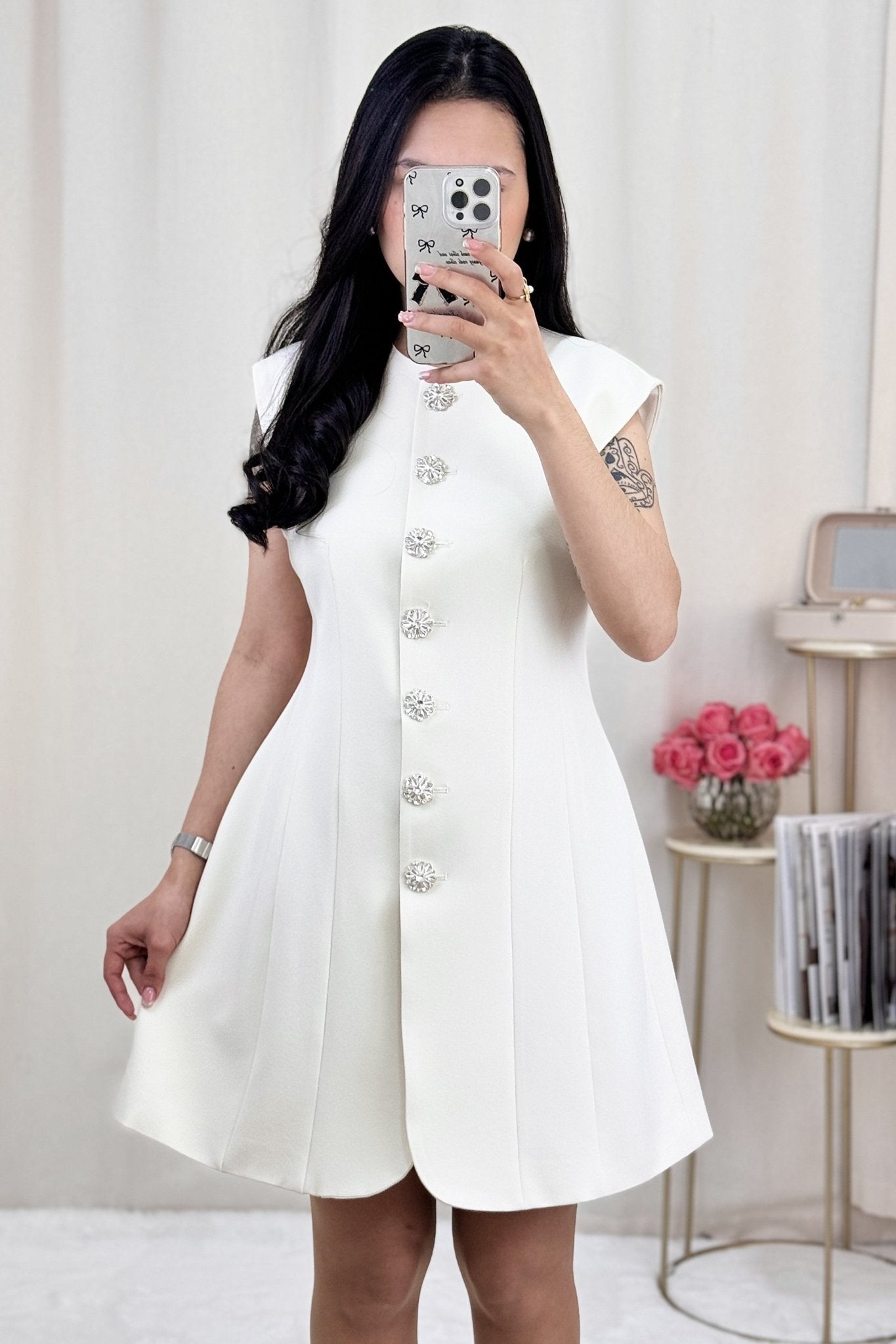 Vestido botões diamante MOCHY - lavishiochicvestidoMochy