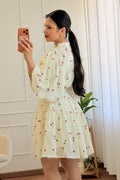 Vestido cereja curto 100% linho MOCHY - lavishiochicvestidoMochy