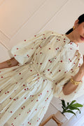 Vestido cereja curto 100% linho MOCHY - lavishiochicvestidoMochy
