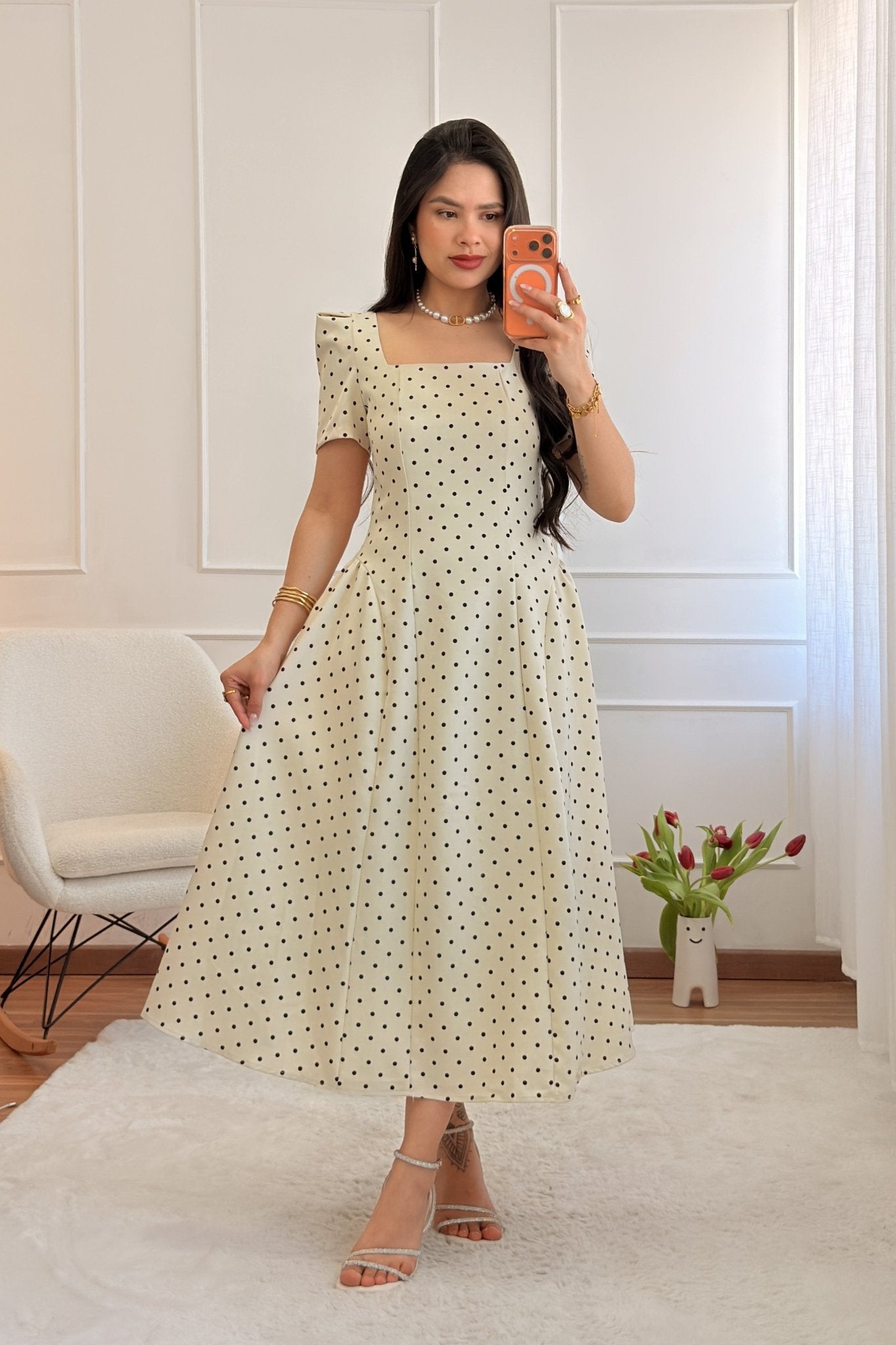 Vestido clássico de bolinhas - lavishiochicvestidolavishiochic