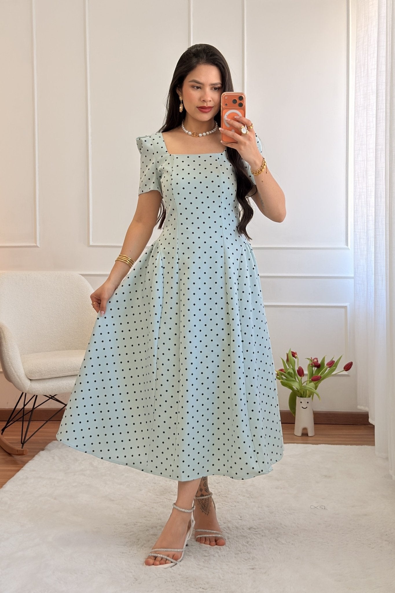 Vestido clássico de bolinhas - lavishiochicvestidolavishiochic
