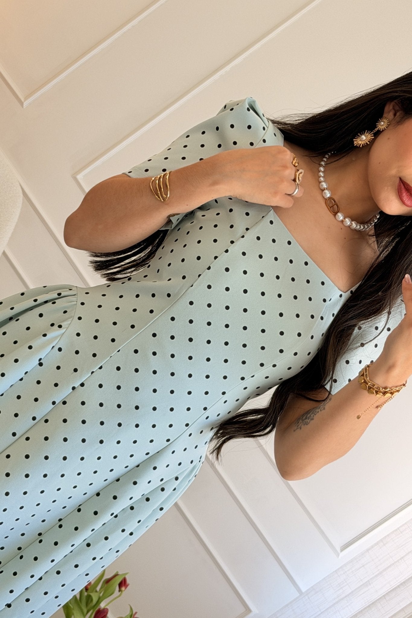 Vestido clássico de bolinhas - lavishiochicvestidolavishiochic