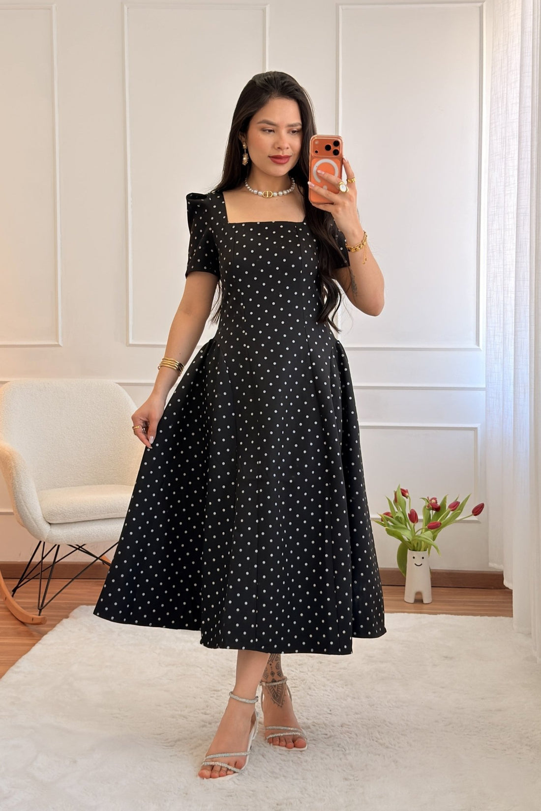 Vestido clássico de bolinhas - lavishiochicvestidolavishiochic