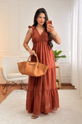 Vestido com alças de laço e barra tiered - lavishiochicvestidolavishiochic