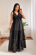 Vestido com alças de laço e barra tiered - lavishiochicvestidolavishiochic