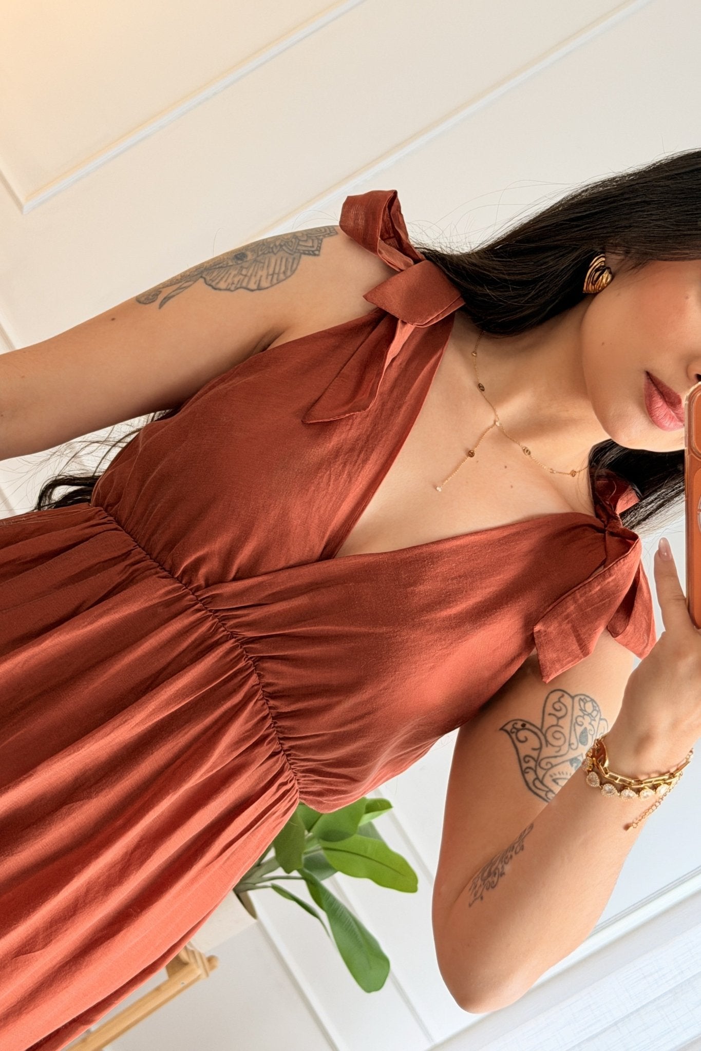 Vestido com alças de laço e barra tiered - lavishiochicvestidolavishiochic
