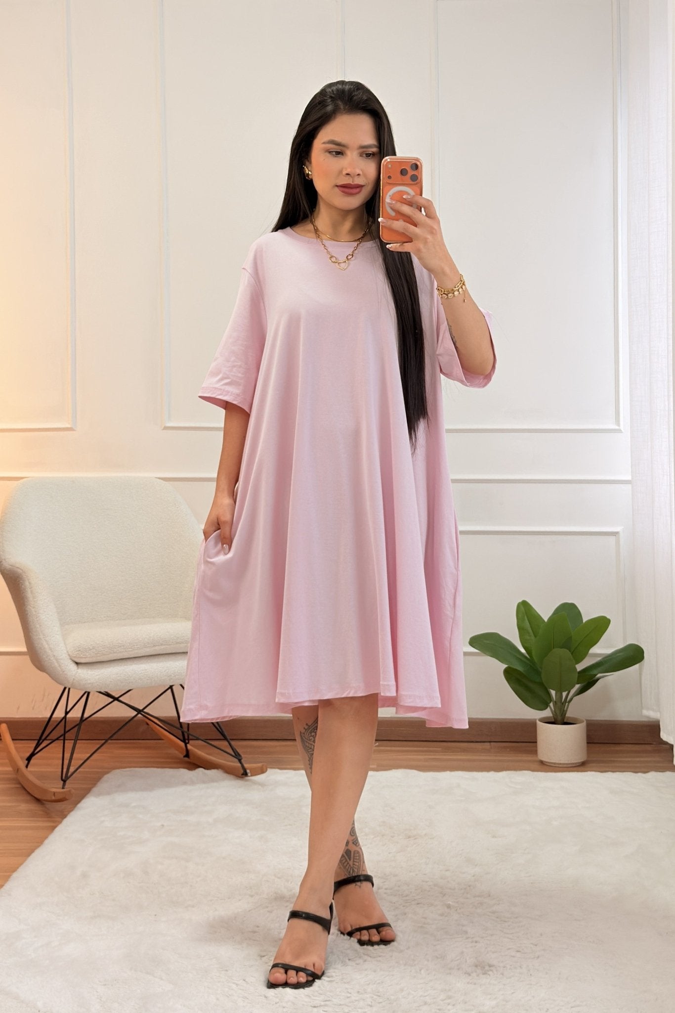 Vestido com bolsos laterais LUMINA - lavishiochicvestidolumina