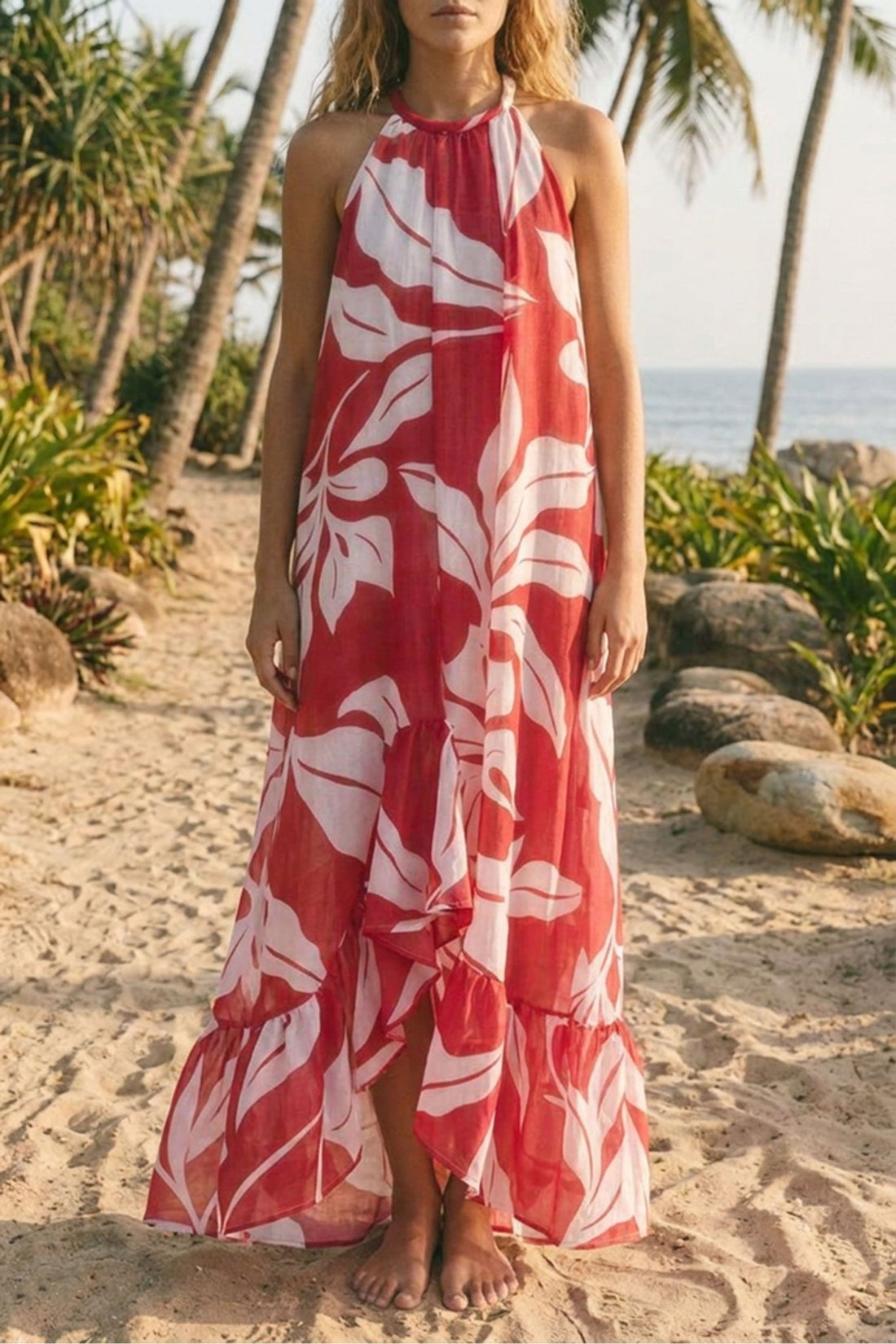 Vestido com estampado tropical LUMINA - lavishiochicvestidolumina