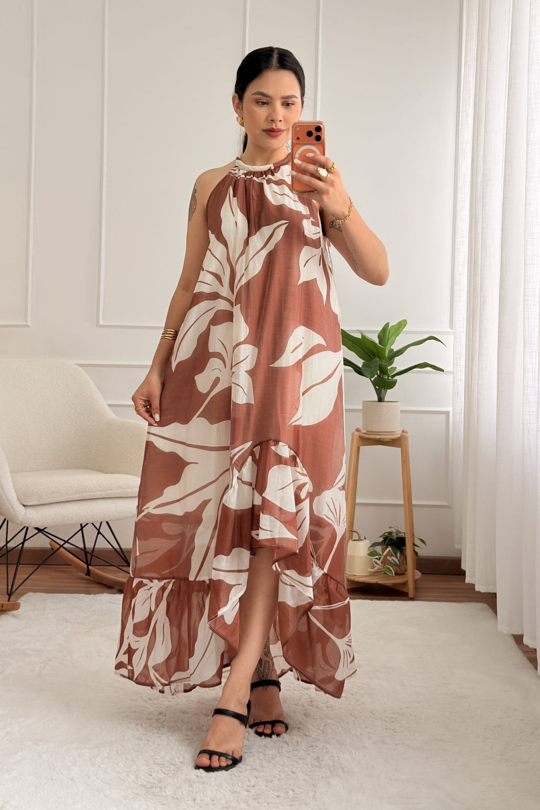 Vestido com estampado tropical LUMINA - lavishiochicvestidolumina