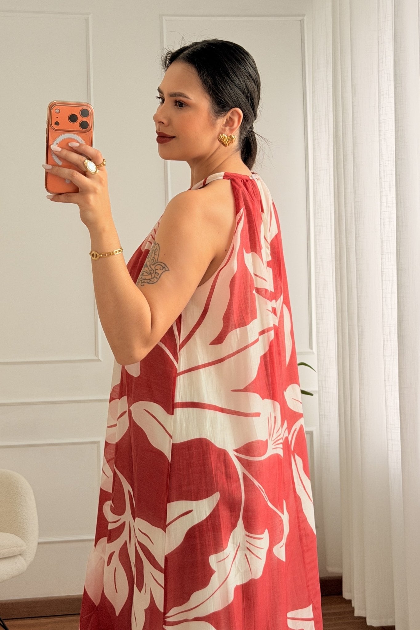 Vestido com estampado tropical LUMINA - lavishiochicvestidolumina