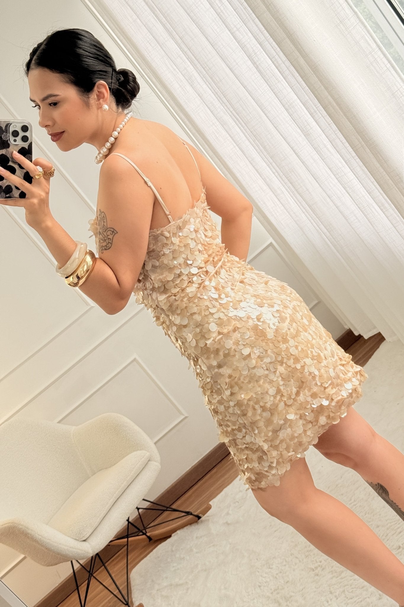 Vestido com lantejoulas IVIVI - lavishiochicvestidoIVIVI