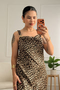 Vestido comprido animal print - lavishiochicvestidolavishiochic