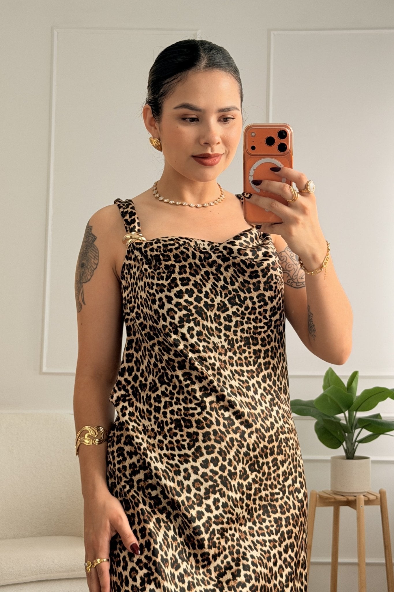 Vestido comprido animal print - lavishiochicvestidolavishiochic