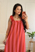 Vestido comprido às riscas - lavishiochicvestidolavishiochic