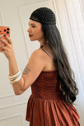 Vestido comprido cai-cai com folhos - lavishiochicvestidolavishiochic
