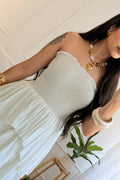 Vestido comprido cai-cai com folhos - lavishiochicvestidolavishiochic