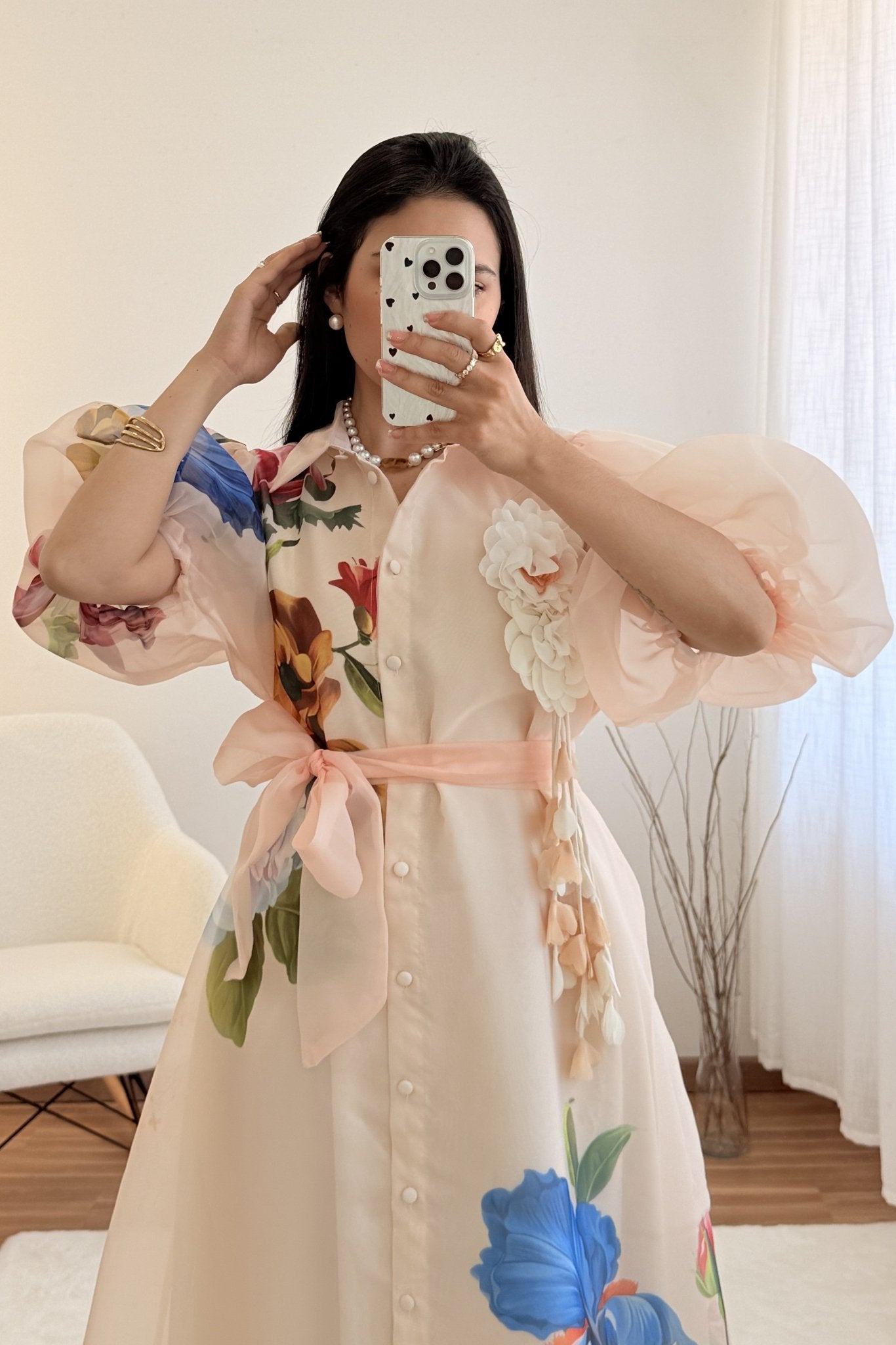 Vestido comprido com estampado floral - lavishiochicvestidolavishiochic