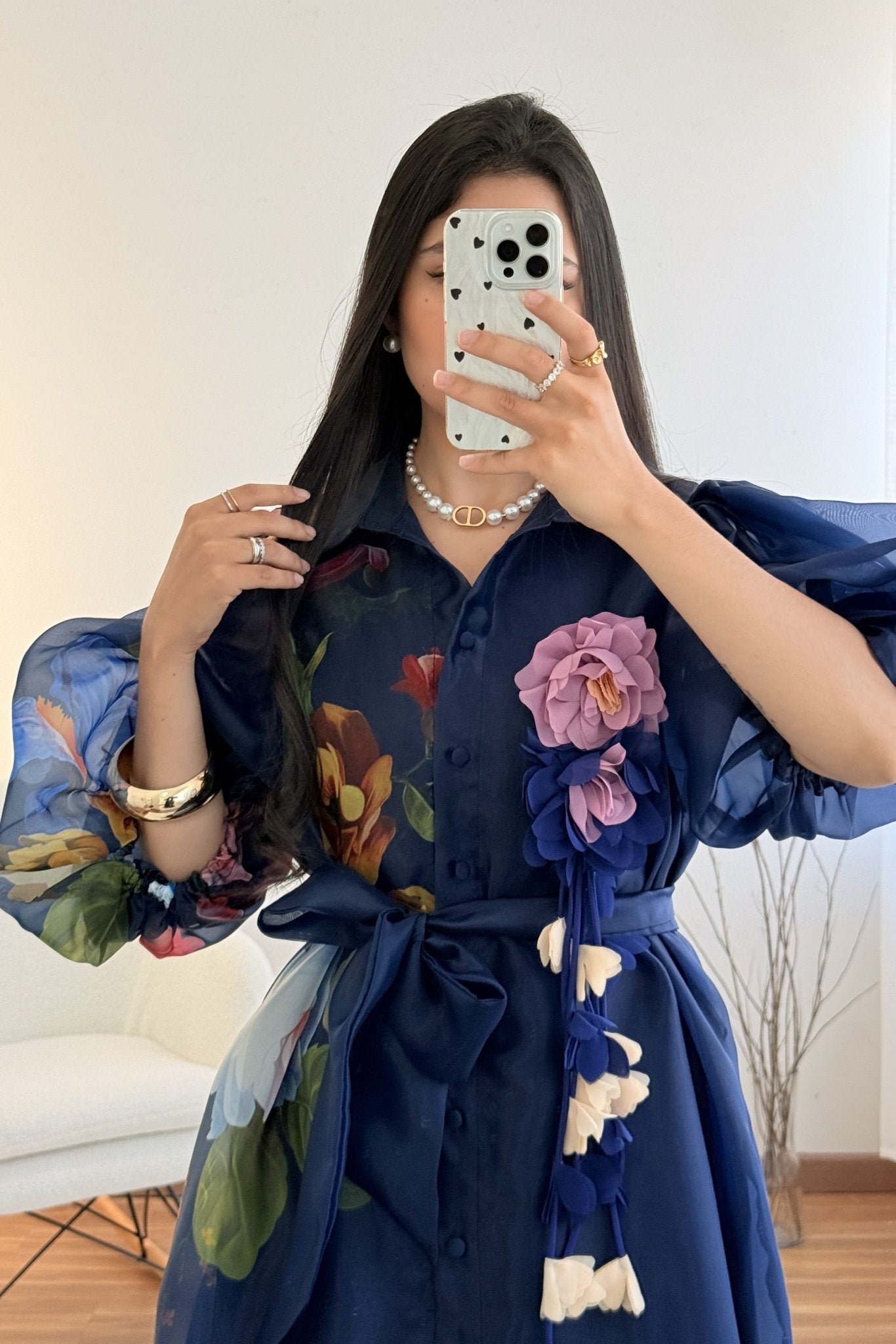 Vestido comprido com estampado floral - lavishiochicvestidolavishiochic