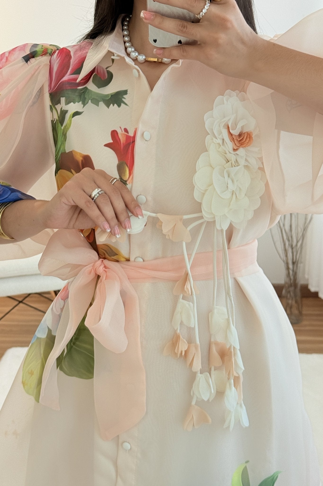 Vestido comprido com estampado floral - lavishiochicvestidolavishiochic