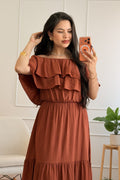 Vestido comprido de decote ombro a ombro - lavishiochicvestidolavishiochic