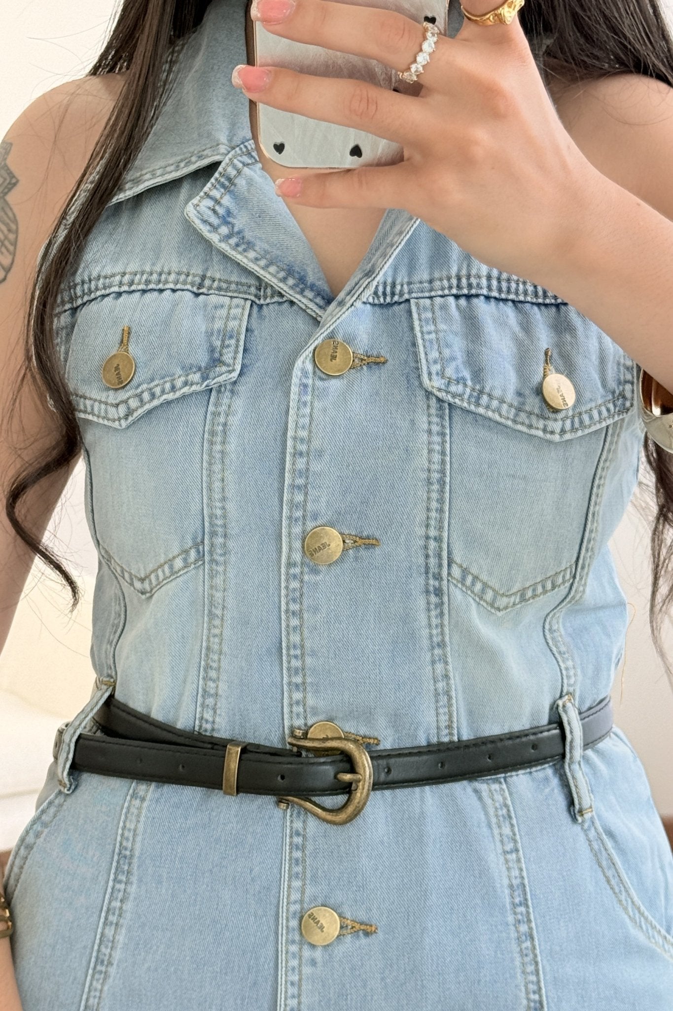 Vestido comprido em ganga sem mangas AZAKA - lavishiochicvestidoAZAKA
